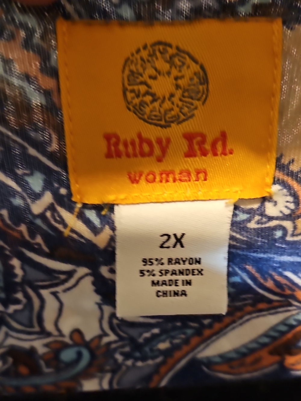 Ruby Rd. Blue Paisley Tunic - Picture 5 of 5